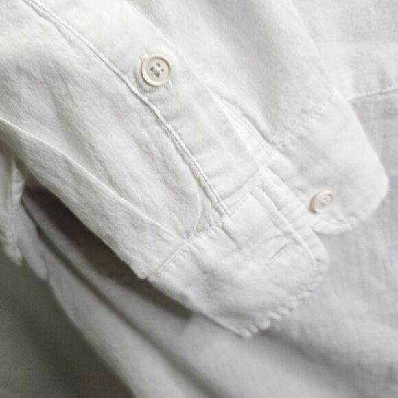 7 For All Mankind White Cotton Button Down Shirt Size XS - Picture 13 of 13